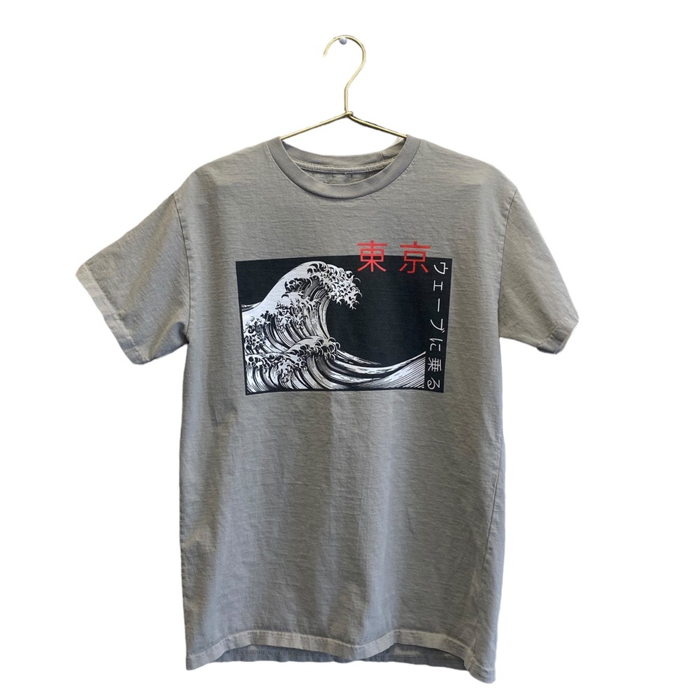 Bowery Supply Co Mens Wave Graphic T-Shirt Japanese Art Short SleeveTee 0015